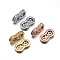 Brass Micro Pave Cubic Zirconia Spacer Bars, Lead Free & Cadmium Free & Nickel Free, Clear, Mixed Color, 13x7x2.5mm, Hole: 1mm