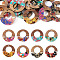 16Pcs 8 Colors Transparent Resin & Walnut Wood Pendants, with Gold Foil, Donut Charms, Mixed Color, 38x3mm, Hole: 2mm, 2pcs/color