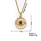 Fashionable Eye Brass Pendant Necklace, Hip-hop Trendy Cute Versatile Eye-catching Necklace, Golden, 15.75 inch(400mm)