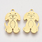 201 Stainless Steel Puppy Pendants, Laser Cut Pendants, Dog, Golden, 18x11x1mm, Hole: 1.4mm