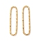 Ion Plating(IP) 304 Stainless Steel Linking Rings, Textured Oval, Real 18K Gold Plated, 20x5x1mm, Inner Diameter: 17.5x3mm