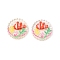 Ocean Theme Flat Round Resin Cabochons, Fish, 33.5~34.5x9~11.5mm