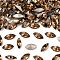 Preciosa® MAXIMA Crystal Fancy Stones, Czech Crystal, 435 14 615 Navette(Horse Eye), Dura Foiling, 10220 Smoked Topaz, 8x4mm