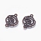 Alloy Links connectors, Lead Free and Cadmium Free, Flower, Red Copper Color, about 26mm long, 20mm wide, 1mm thick, hole: 2mm