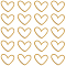 30Pcs 201 Stainless Steel Linking Rings, Laser Cut, Asymmetrical Heart Connector, Real 18K Gold Plated, 10.5x13x1mm