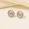 Non-Tarnish Flat Round Stainless Steel Stud Earrings for Women, Stainless Steel