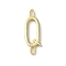 Rack Plating Brass Connector Charms, for Personalized Name Necklace Making, Cadmium Free & Lead Free, Long-Lasting Plated, Real 18K Gold Plated, Letter Q, 22.5x8x1.5mm, Hole: 3x0.8mm