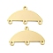 Brass Chandelier Component Links, Cadmium Free & Nickel Free & Lead Free, Blank Stamping Tag, Semicircle, Real 18K Gold Plated, 11.5x21x0.8mm, Hole: 0.8mm