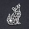 Non-Tarnish 201 Stainless Steel Pendants, Howling Wolf Pendants, Filigree Joiners Findings, Laser Cut, Wolf, Stainless Steel Color, 22x14x1mm, Hole: 1.5mm