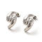 Teardrop Rack Plating Brass Micro Pave Clear Cubic Zirconia Stud Earrings, Cadmium Free & Lead Free, Platinum, 20x12mm