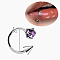Claw Cone 304 Stainless Steel Cubic Zirconia Hoop Lip Rings, Stainless Steel Color, Medium Orchid, Inner Diameter: 10mm, Pin: 1.2mm, Head: 3mm