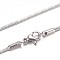 Non-Tarnish 304 Stainless Steel Herringbone Chain Necklaces, with Lobster Claw Clasps, Stainless Steel Color, 19.6 inch(50cm)
