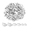 UNICRAFTALE 90Pcs 3 Sizes Ribbon Crimp Ends Sectorial Bracelet Crimp Clasps 7.5/9.5/12mm Stainless Steel Crimp Cord Ends Half Round Ribbon Fasteners Clasp for Bracelet Necklace Jewellery Making