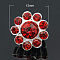 Alloy Multi-Strand Rhinestone Links, Cadmium Free & Lead Free, Grade A, Flower, Silver Color Plated, Light Siam, 12x8mm, Hole: 2mm