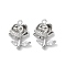 Brass Micro Pave Clear Cubic Zirconia Pendants, Cadmium Free & Nickel Free & Lead Free, Rose, Platinum, 16x10.5x4mm, Hole: 1.2mm