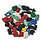Cinnabar Beads, Carved Lacquerware, Mixed Color, Mixed Shapes, 27~41x16~39x5~13mm, Hole: 1.6~2mm