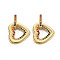 Brass Micro Pave Cubic Zirconia Pendants, Nickel Free, Heart, Real 16K Gold Plated, 15x15.5x4mm, Hole: 2x8mm