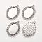 Zinc Alloy Pendant Settings for Cabochon & Rhinestone, DIY Findings for Jewelry Making, Cadmium Free & Nickel Free & Lead Free, Oval, Antique Silver, Tray: 25x18mm, 39x29x2mm, Hole: 2mm