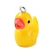 Opaque Resin Pendants, Animal Charms with Platinum Plated Iron Loops, Duck, 21x16.5x11mm, Hole: 2mm