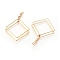 Brass Pendants, with Rhinestones, Rhombus, Real 18K Gold Plated, 39x24x2mm, Hole: 1.4mm