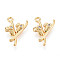 Brass Pave Cubic Zirconia Charms, Ski Shoes, Long-Lasting Plated, Nickel Free, Real 18K Gold Plated, 14.5x10.5x2mm, Hole: 1.2mm