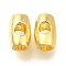 Brass Beads, Cadmium Free & Nickel Free & Lead Free, Rice 3 Holes T-drilled Guru Beads, Real 18K Gold Plated, 6x4mm, Hole: 1.8mm and 2mm