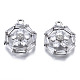 Подвески из прозрачного фианита с инкрустацией из латуни ZIRC-S069-024P-1