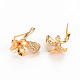 Серьги из латуни с микропейвом и прозрачным фианитом KK-S356-257-NF-2