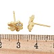 Серьги-гвоздики из латуни в форме клевера EJEW-R016-20G-3