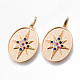 Кулоны из латуни с кубическим разноцветным цирконием KK-N232-170G-NF-1