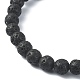 Круглые браслеты из бисера из натуральной лавы BJEW-JB09877-02-4