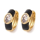 Серьги из латуни с эмалью кубического циркония EJEW-S219-14G-02-1