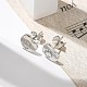 Серьги-гвоздики из латуни с микропаве из прозрачного кубического циркония EJEW-K299-01P-G-2