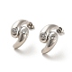 Серьги-гвоздики из латуни с микропаве и прозрачным фианитом EJEW-M240-07P-1