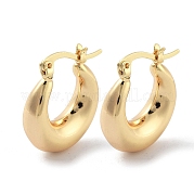 Однотонные серьги-кольца из латуни EJEW-H301-04G-03