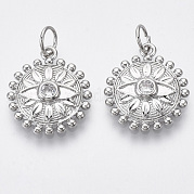 Латунные микро проложить кубического циркония подвески KK-R130-005P-NF
