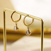 Плоские круглые серьги с кубическим цирконием RS6083-1