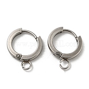 Фурнитура для сережек-колец huggie hoop из нержавеющей стали 201 STAS-A167-01F-P