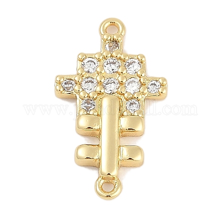Подвески-крестики из латуни с прозрачным кубическим цирконием KK-Q028-33G-1