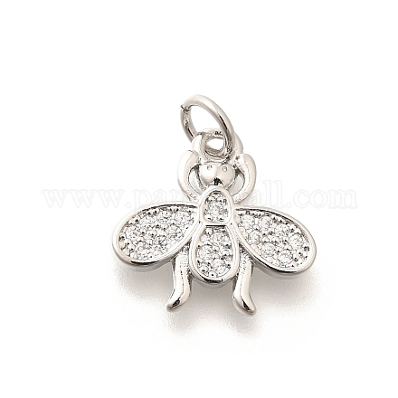 Латунные микропаве прозрачные подвески с фианитом KK-L225-039P-1