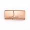 304 Stainless Steel Magnetic Clasps with Glue-in Ends, Rectangle, Red Copper, 29x14x8.5mm, Hole: 6~7x12mm