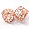 Alloy Wax Sticks Furnace, Sealing Wax Warmer, for Wax Sealing Stamp Making, Column with Hollow Flower, Rose Gold, 61x38mm