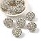 Brass Rhinestone Beads, Grade A, Round, Silver Color Plated, Crystal, 30mm, Hole: 5mm