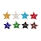 Handmade Imitate Austrian Crystal Star Pendants, with Real 18K Gold Plated 304 Stainless Steel Jump Ring & Glass Seed Beads, Mixed Color, 20x21.5x3.5mm, Hole: 3mm