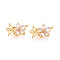 Brass Micro Pave Clear Cubic Zirconia Chandelier Components Links, Flower, Nickel Free, Long-Lasting Plated, Real 18K Gold Plated, 12.5x16.5x4mm, Hole: 0.8mm