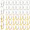 200Pcs 2 Colors Brass Leverback Earring Findings, Ear Wire with Loop, Platinum & Golden, 18x10mm, Hole: 2mm, 100Pcs/color