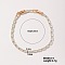 Elegant and Versatile Rectangle Brass Glass Bracelets for European and American Fashion, Clear, 7-7/8 inch(20cm)