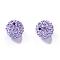 Polymer Clay Rhinestone Beads, Pave Disco Ball Beads, Grade A, Round, Half Drilled, Violet, 8mm, Hole: 1mm