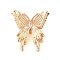 Brass with Glass Beads, Butterfly, Nickel Free, Golden, White, 22x22x10mm, Hole: 2.5mm