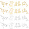 16Pcs 8 Styles 201 Stainless Steel Pendants, Outline Charms, Fox & Wolf & Crab & Dolphin, Mixed Color, 12~16.5x12~16.5x1mm, Hole: 1.4mm, 2pcs/style 